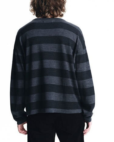 EF.Wool Interlock Border Print Crewneck L/S Pullover