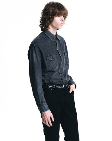 Black Denim Western Shirt BKU