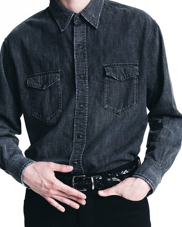 Black Denim Western Shirt BKU