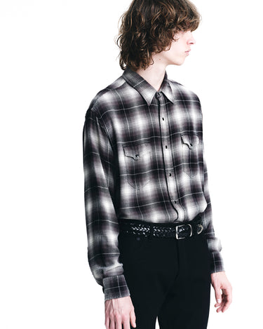 R.Flannel Ombre Western Shirt