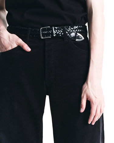 Leather Semi Wide Mesh Belt
