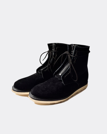 Suede Leather Zipper Unit Military Boots
