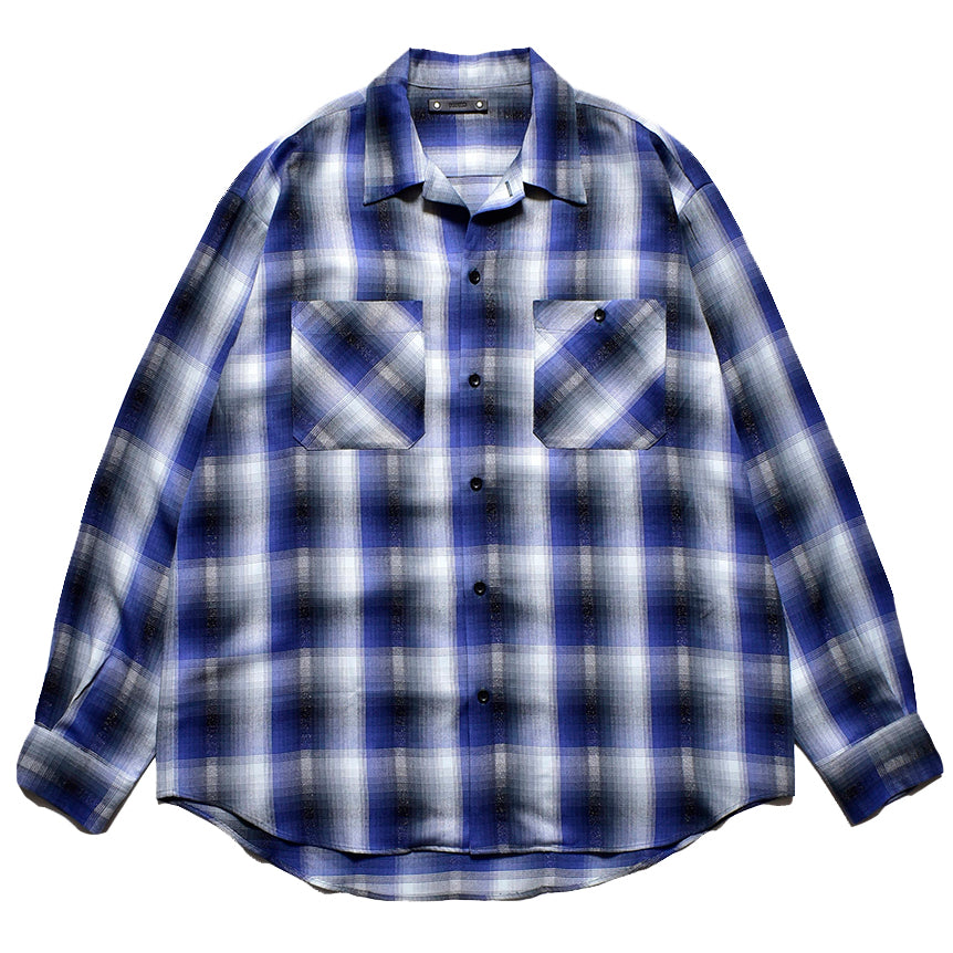 Lame Ombre Check Loose Work SH – MINEDENIM