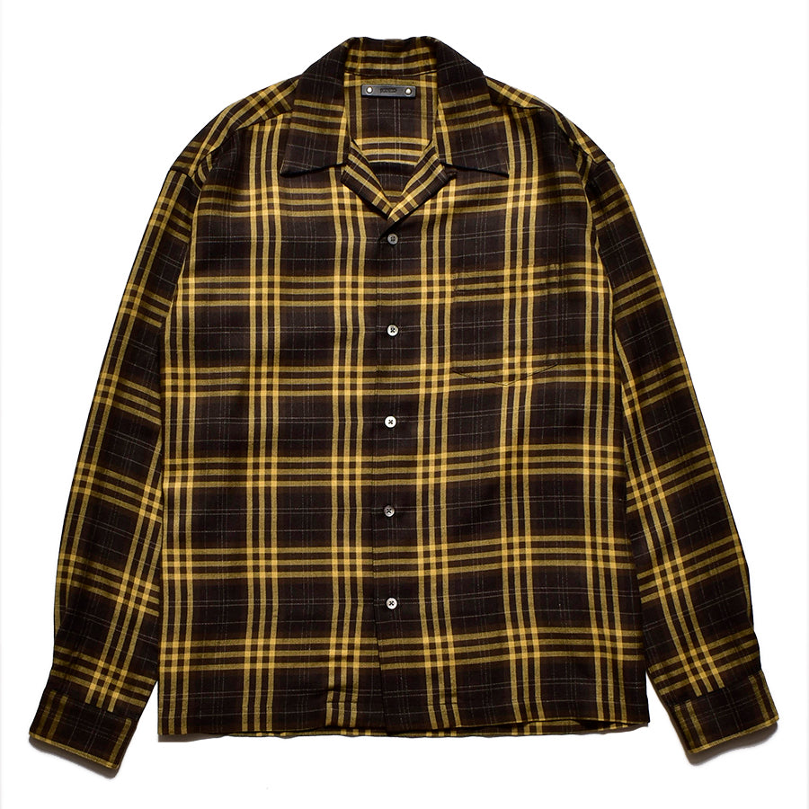Ry.Wool Check Open Collar SH