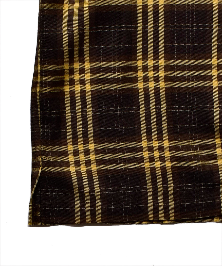Ry.Wool Check Open Collar SH