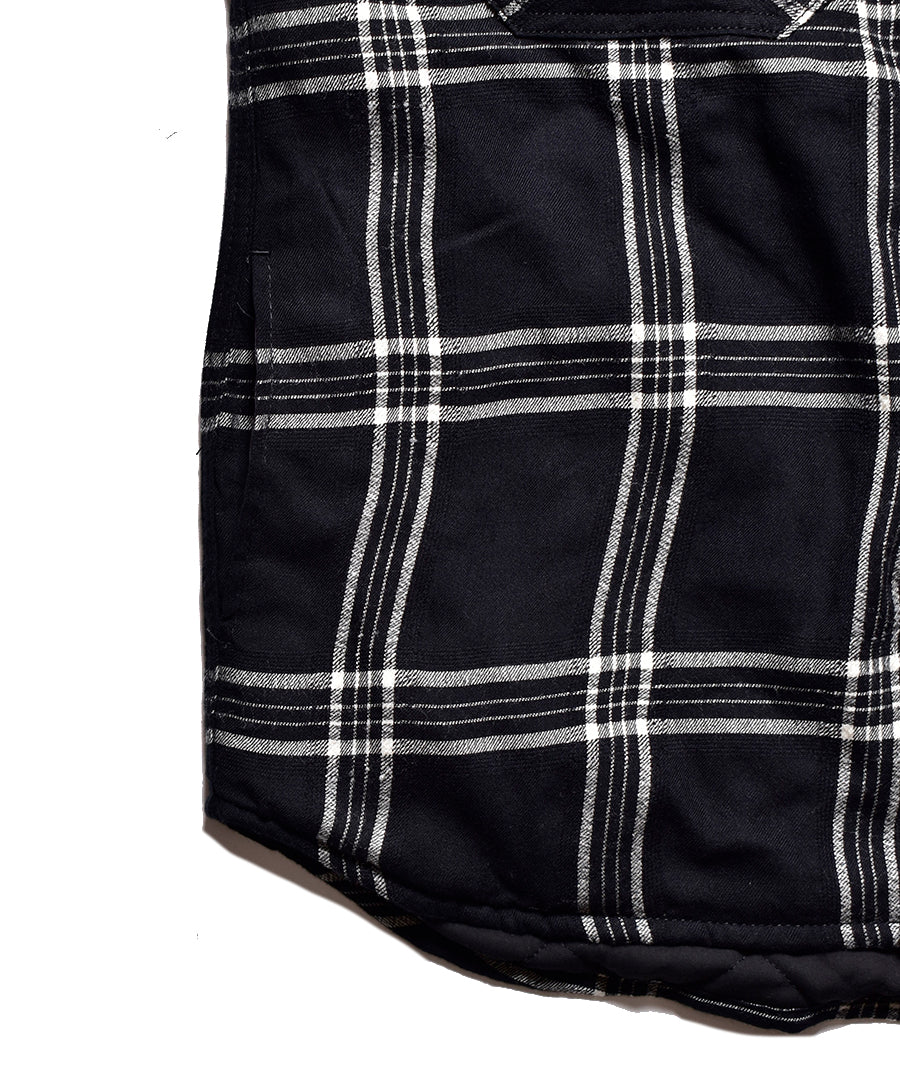 R.Wool Flannel Check Denim Quiltliner Over SH