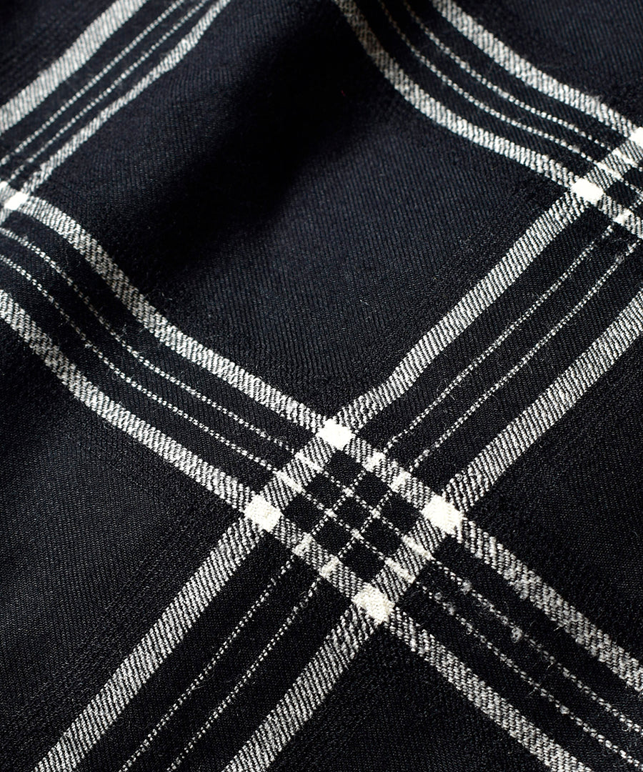 R.Wool Flannel Check Denim Quiltliner Over SH