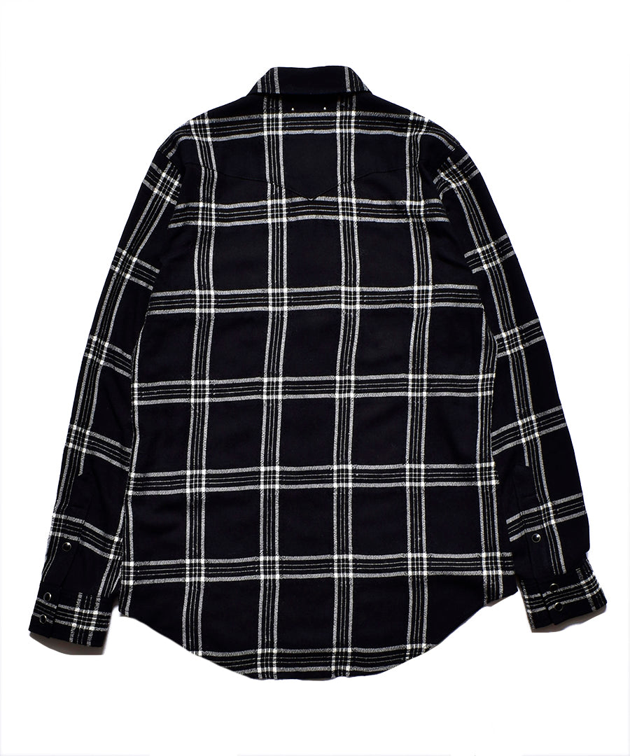 R. Wool Flannel Check Western SH