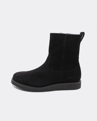 Suede Leather Side Zipper Boots
