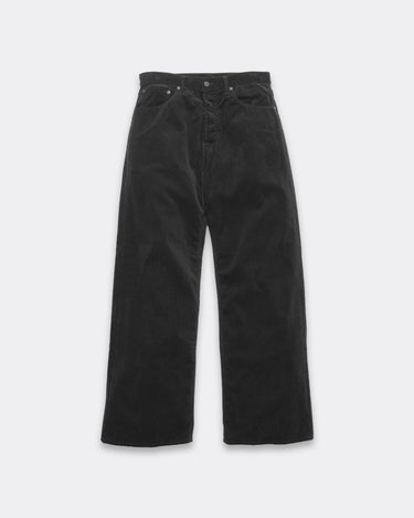 Black Corduroy Wide Straight 5pocket Pants