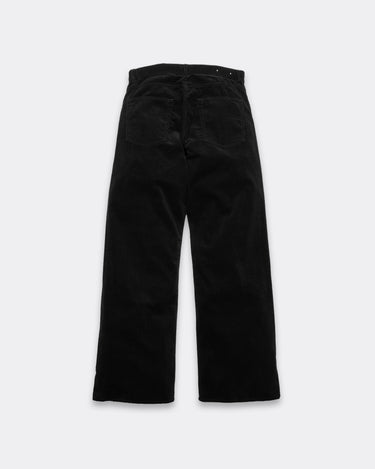 Black Corduroy Wide Straight 5pocket Pants
