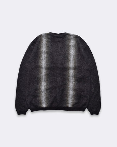 Fuzzy Stripe Mohair Knit Cardigan