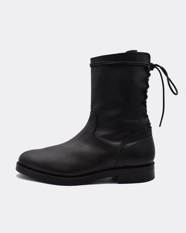 Leather Back Laceup Boots