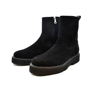 Suede Leather Side Zipper Boots