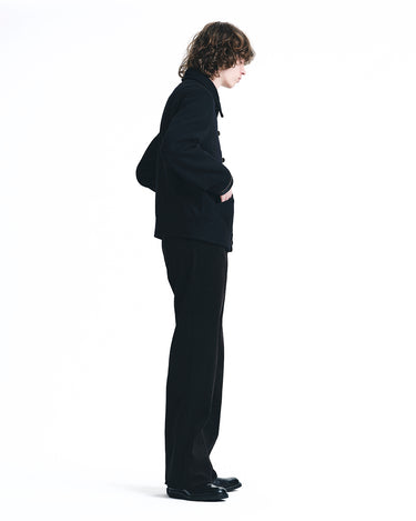Black Corduroy Wide Straight 5pocket Pants