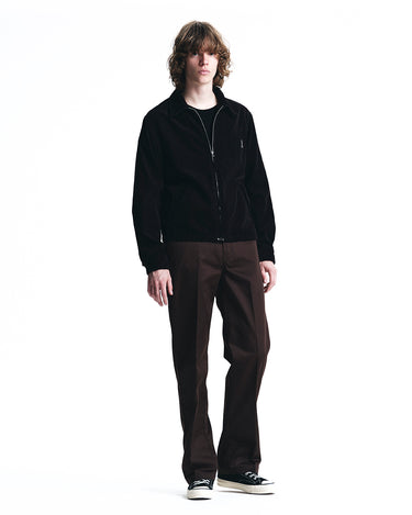Black Corduroy Zipup Trucker Jacket