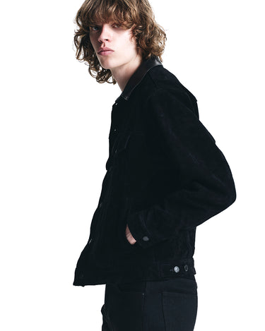 Washed Leather Trucker Jacket
