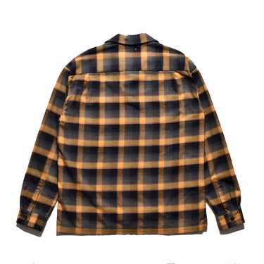 C.R Flow Ombre Check Open Collar L/S SH