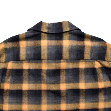 C.R Flow Ombre Check Open Collar L/S SH