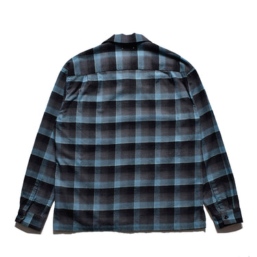 C.R Flow Ombre Check Open Collar L/S SH