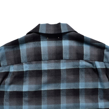 C.R Flow Ombre Check Open Collar L/S SH