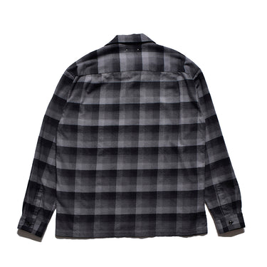 C.R Flow Ombre Check Open Collar L/S SH