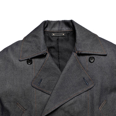 Unbalanced Volume Denim Short Trench JKT