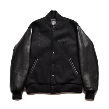 New Order "Republic" Wool Melton & Leather Varsity JKT