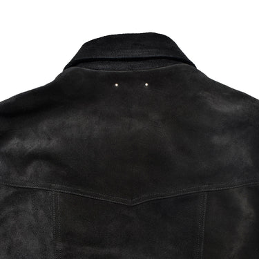 Suede Leather Zipup Rib Blouson