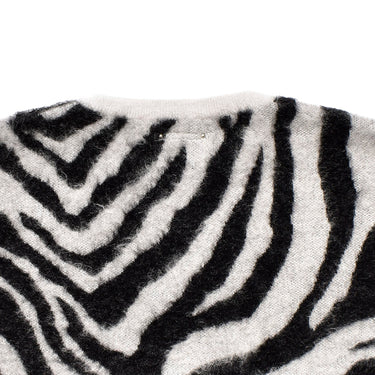 Zebra Mohair Knit Crewneck Pullover