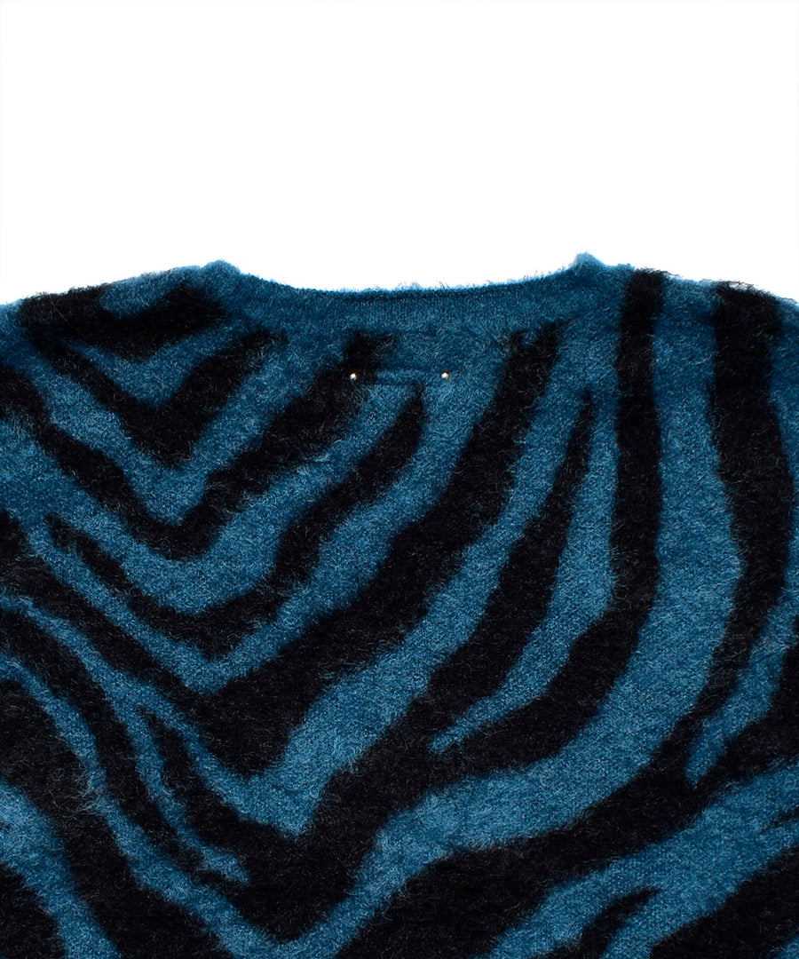 Zebra Mohair Knit Crewneck Pullover – MINEDENIM