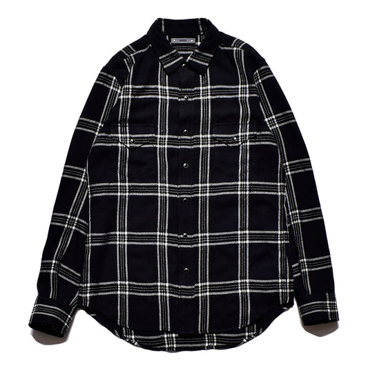 R. Wool Flannel Check Western SH