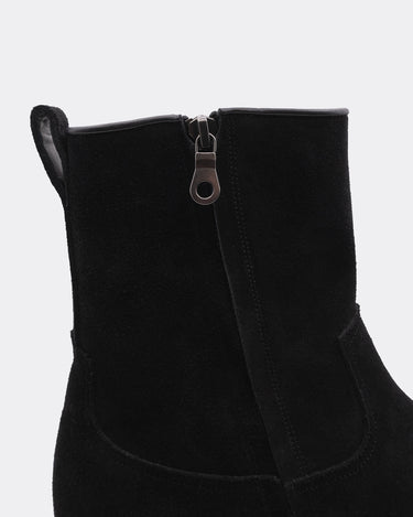 Suede Leather Side Zipper Boots