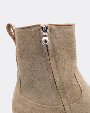 Suede Leather Side Zipper Boots
