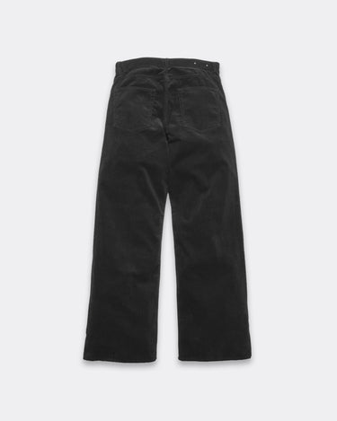 Black Corduroy Wide Straight 5pocket Pants