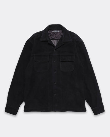 Full Grain Suede Open Collar Work Shirt