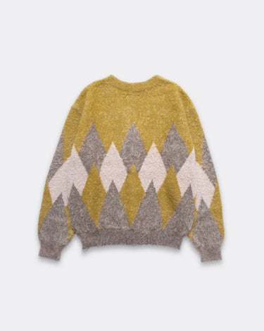 Mohair Argyle Knit Cardigan