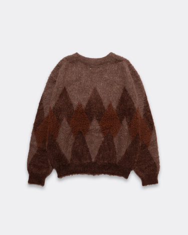 Mohair Argyle Knit Cardigan