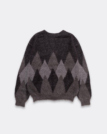 Mohair Argyle Knit Cardigan