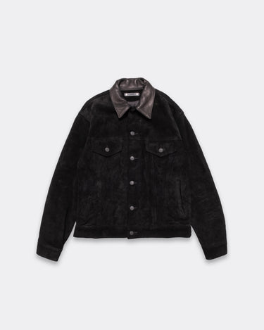 Washed Leather Trucker Jacket