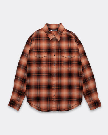 R.Flannel Ombre Western Shirt