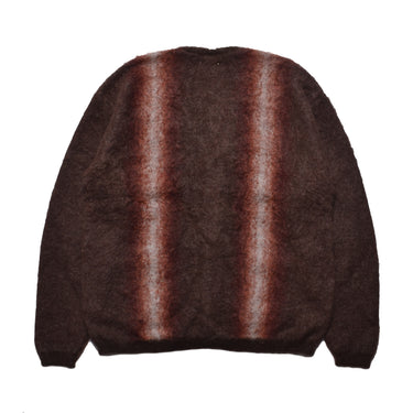 Fuzzy Stripe Mohair Knit Cardigan