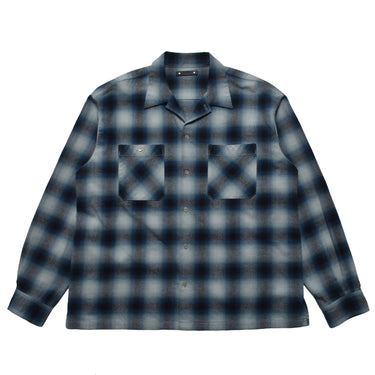 C.Flannel Ombre Open Collar SH