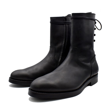 Leather Back Laceup Boots