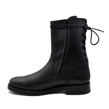 Leather Back Laceup Boots