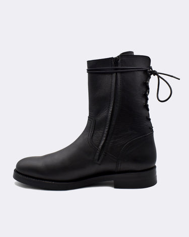 Leather Back Laceup Boots