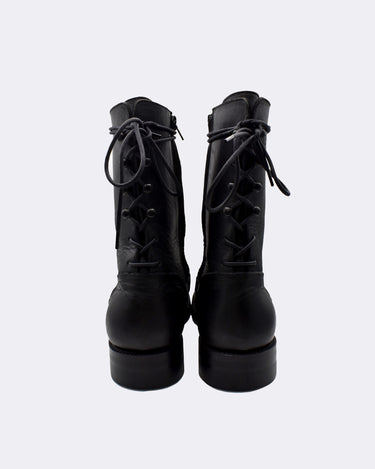 Leather Back Laceup Boots