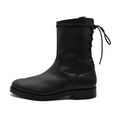 Leather Back Laceup Boots